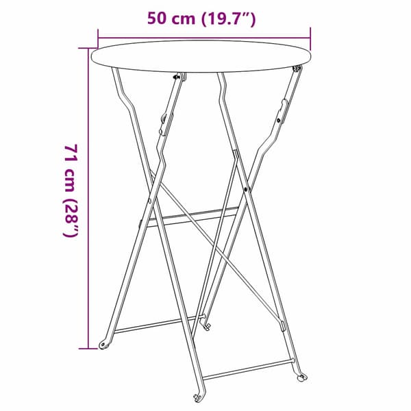 Bistrobord Beige Ø 50 x 71 cm Pulverlackerad stål