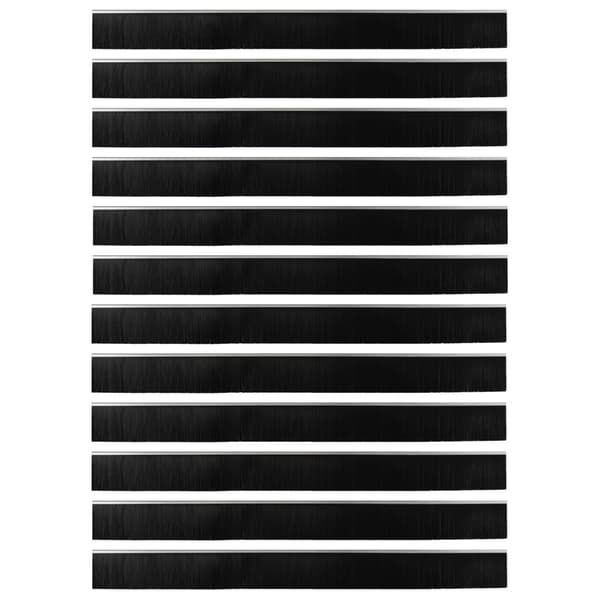 Självhäftande dörrborstlist 12 pcs Silver 100 cm