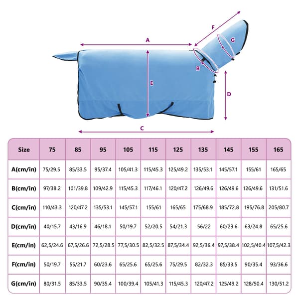 Hästdyna Full Aqua 155 cm Polyester Fleece