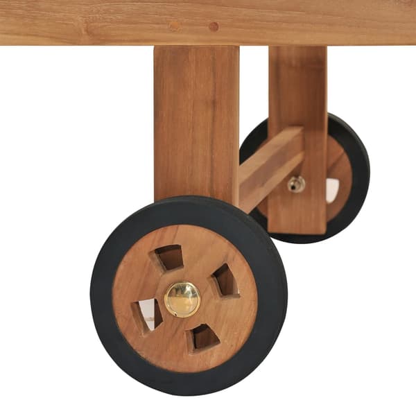 Solsäng med dyna massiv teak gräddvit