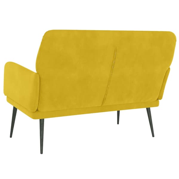 Bänk gul 108x79x79 cm sammet
