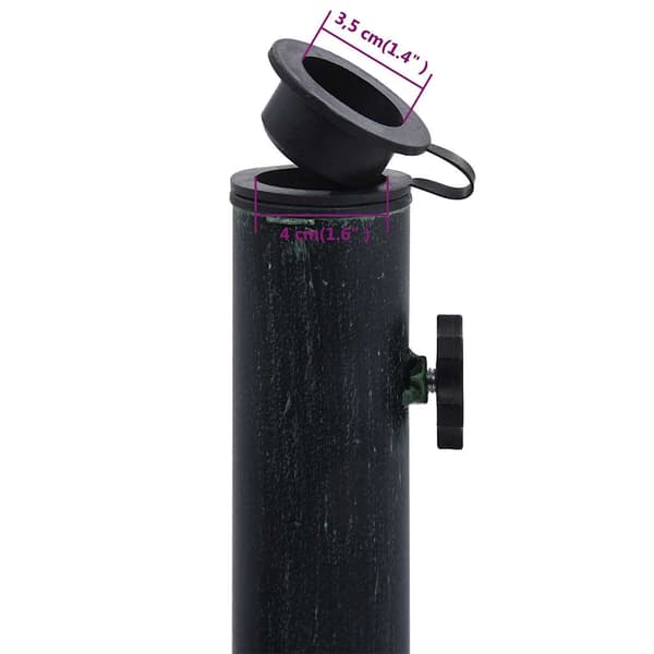 Parasollfot grön 9 kg 40 cm gjutjärn