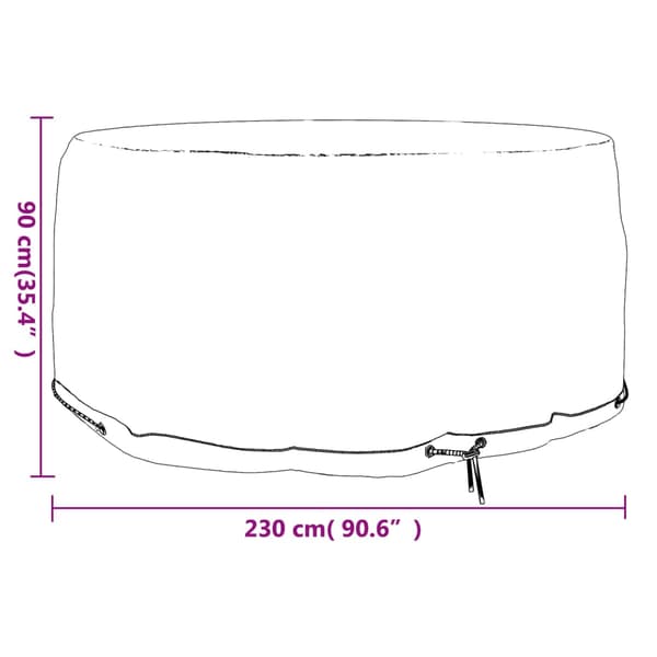 Överdrag för trädgårdsmöbler 10 öljetter Ø230x90 cm