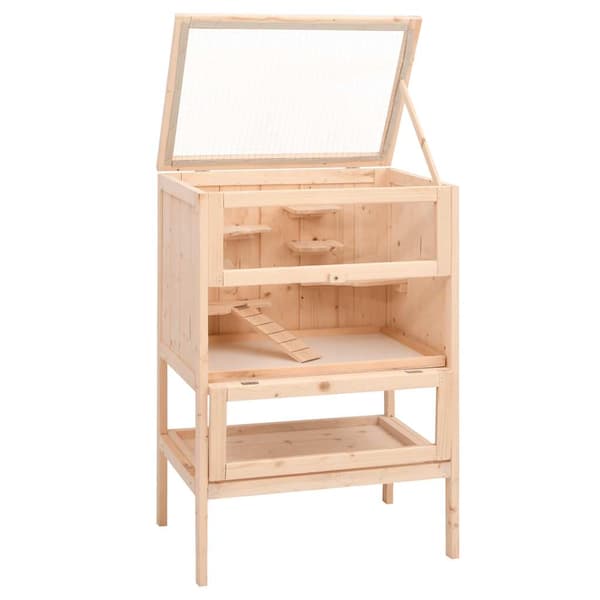Hamsterbur 55x40x80 cm massivt trä gran