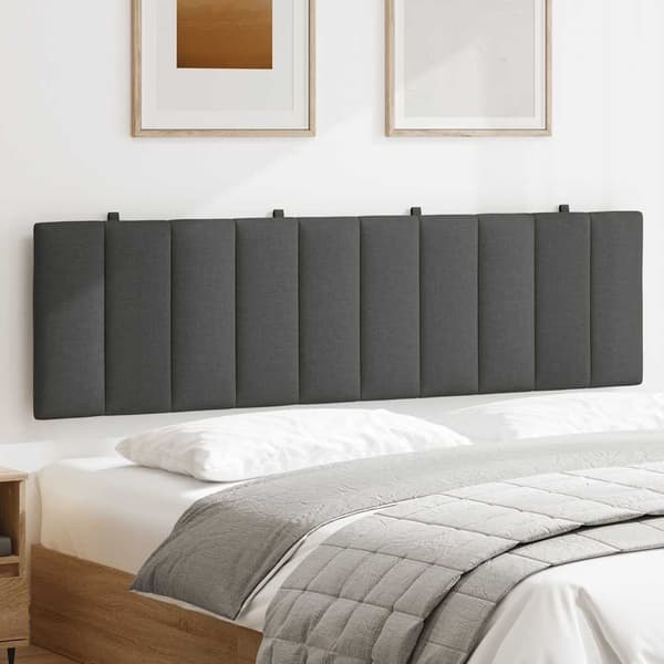 Headboard Cushion "Hanko" Dark Grey 180 cm Fabric