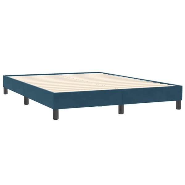 Ramsäng utan madrass mörkblå 160x210 cm sammet