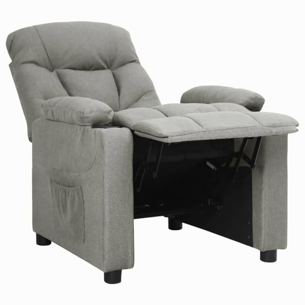 Reclinerfåtölj ljusgrå tyg