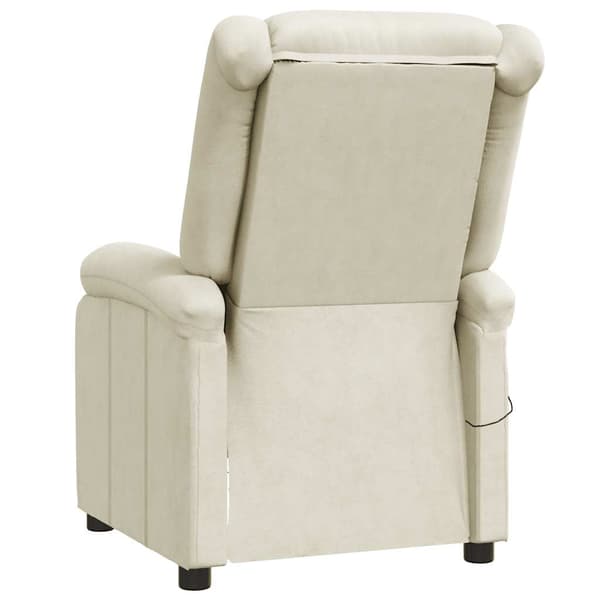 Massagefåtölj gräddvit konstläder