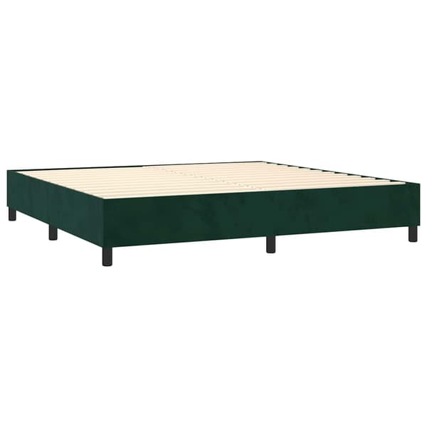 Ramsäng med madrass mörkgrön 200x200 cm sammet