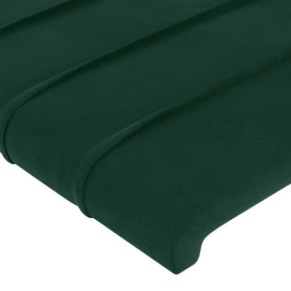 Sänggavel grön 100x5x78/88 cm sammet