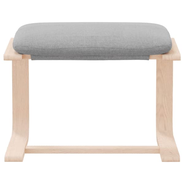 Fotpall ljusgrå 51x41x40 cm tyg