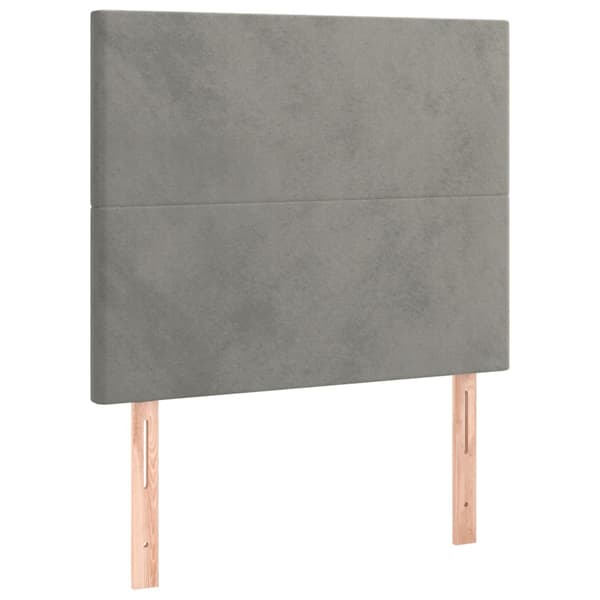 Ramsäng med madrass ljusgrå 90x190 cm sammet
