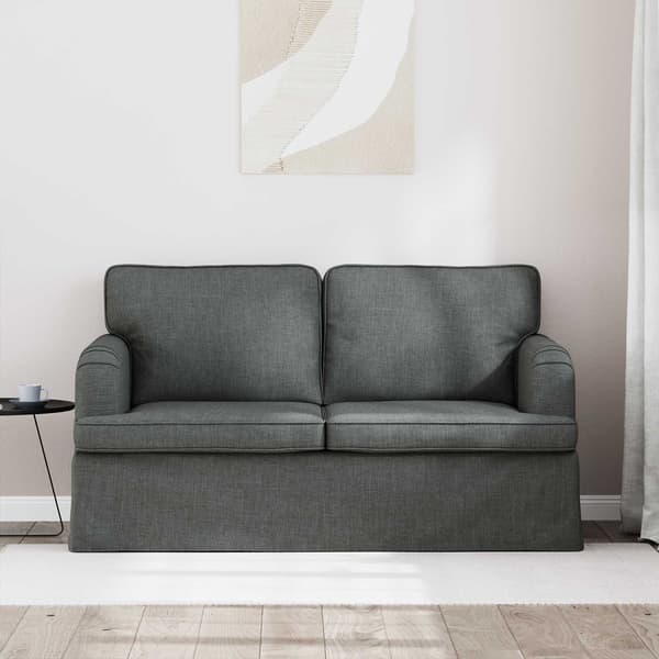 Soffa Mörkgrå 144 x 80 x 85 cm tyg
