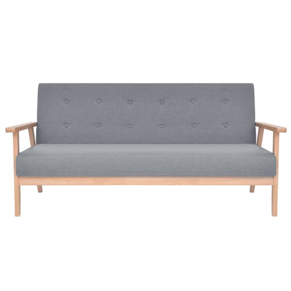 Soffgrupp 2 delar tyg ljusgrå