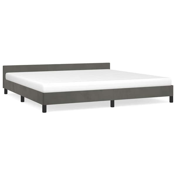 Sängram utan madrass mörkgrå 200x200 cm sammet