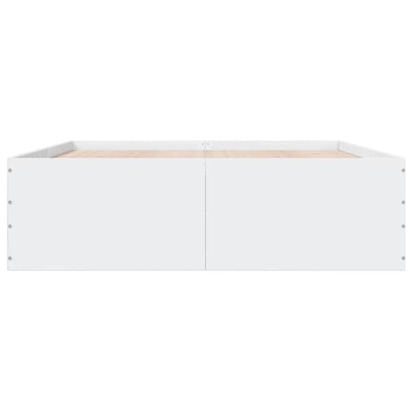 Sängram vit 150x200 cm konstruerat trä