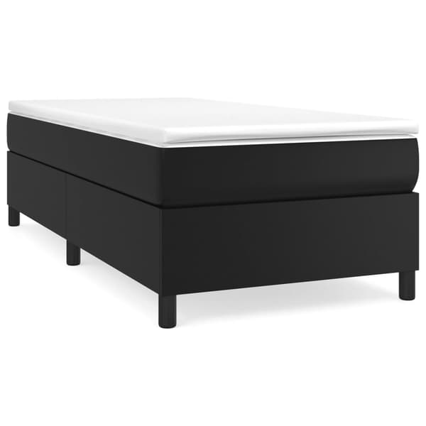 Boxspring-sängram svart 80x200 cm konstläder