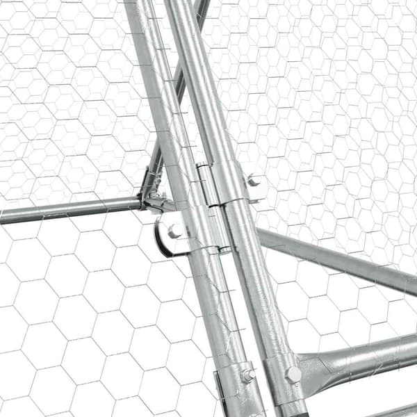Hönsbur silver 400x105x91 cm galvaniserat stål