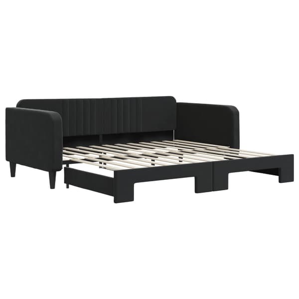 Dagbädd utdragbar svart 100x200 cm sammet