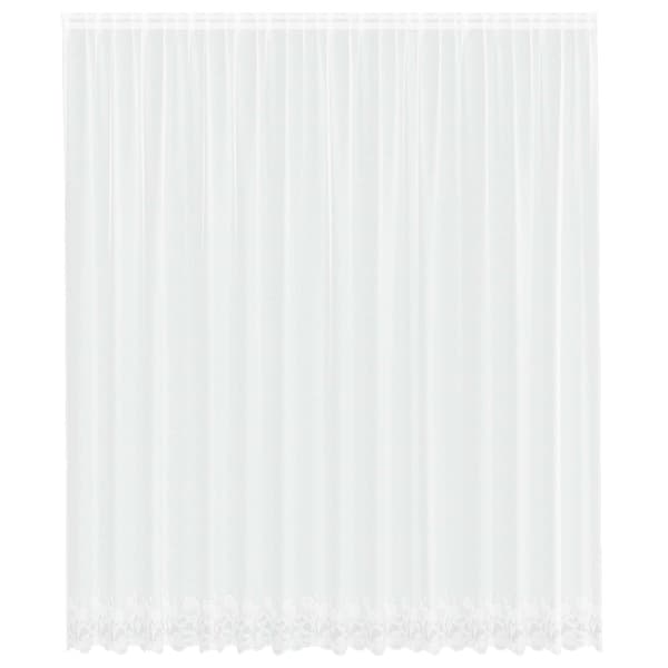 Spetsgardin med gardiner Blommor Vit 260 x 400 cm Polyester