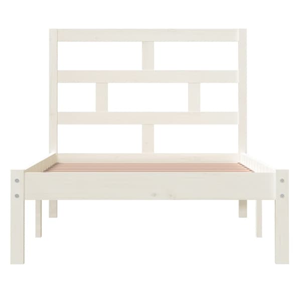 Sängram massiv furu 90x190 cm vit