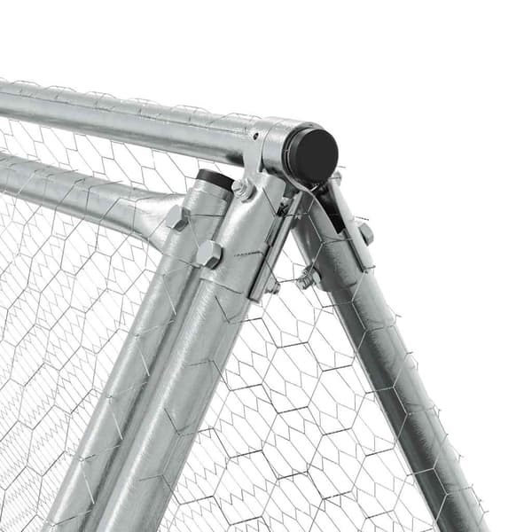 Hönsbur silver 400x105x91 cm galvaniserat stål