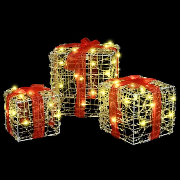 Presentlåda 3 pcs Varmvit 20 x 20 x 20 cm Akryl