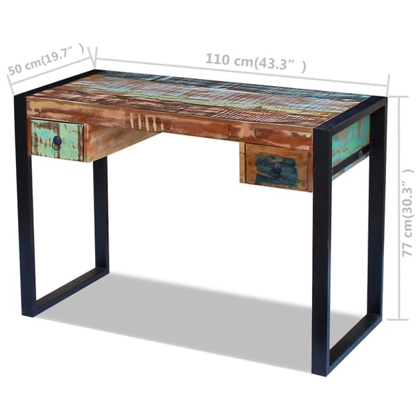 Skrivbord massivt återvunnet trä