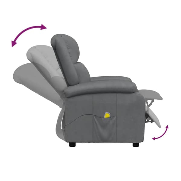 Massagefåtölj grå konstläder