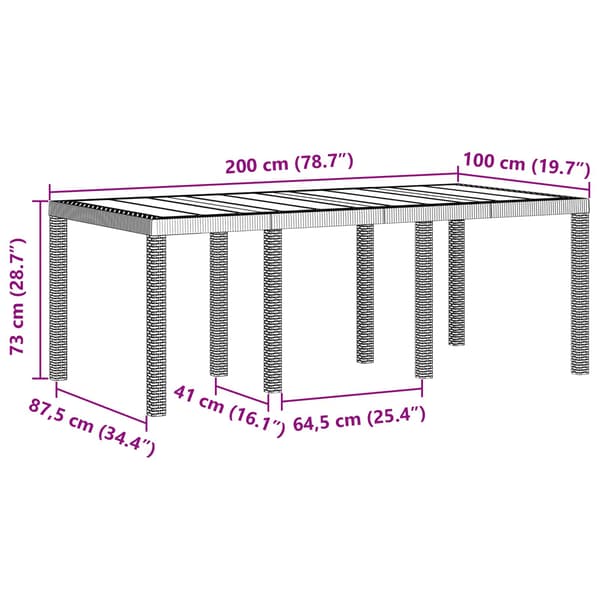 Trädgårdsmöbelset 9 pcs Antracit Polypropylen