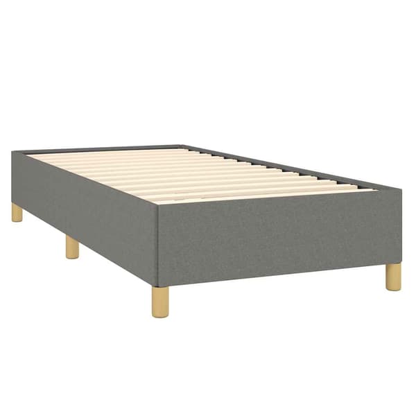 Sängram utan madrass mörkgrå 90x200 cm tyg