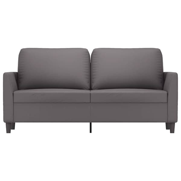 2-sitssoffa grå 140 cm konstläder