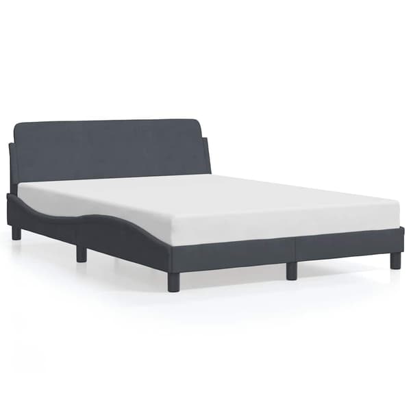 Bed Frame "Dover" Dark Grey 120x200 cm Velvet