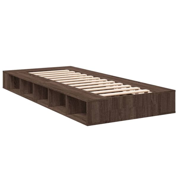 Sängram brun ek 75x190 cm konstruerad trä