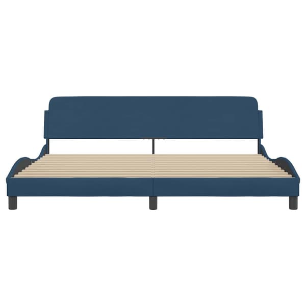 Bed Frame "Dover" Blue 200x200 cm Fabric