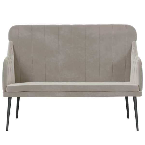 Bänk ljusgrå 110x76x80 cm sammet