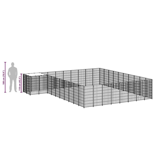 Hundgård silver 25,41 m² stål