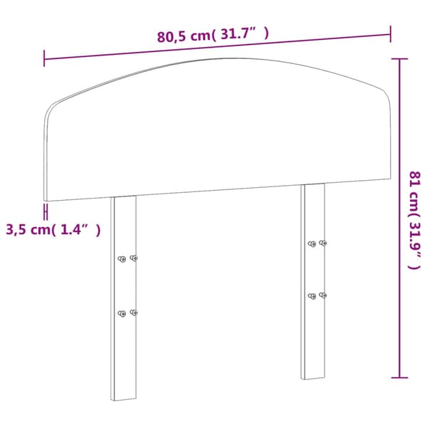 Sänggavel vit 75 cm massiv furu