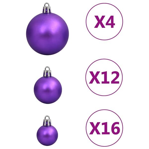 Julgranskulor 111 delar lila polystyren