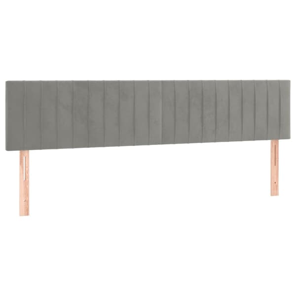 Ramsäng med madrass ljusgrå 200x200 cm sammet