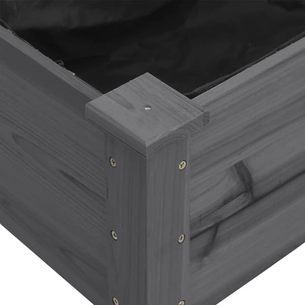 Odlingslåda med foder grå 161x45x76 cm massivt granträ