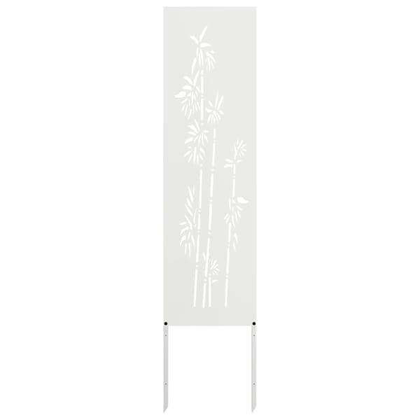 Trädgårds integritetsskärm Vit 32 x 140 cm Kallvalsat stål
