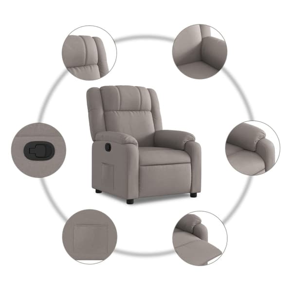 Reclinerfåtölj taupe tyg