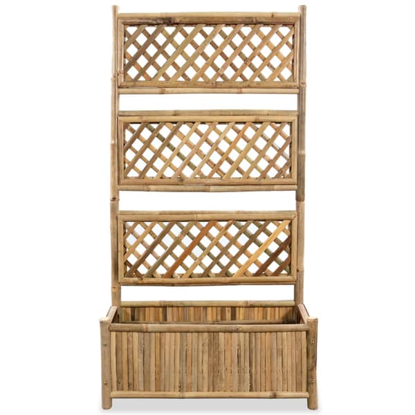 Odlingslåda med spaljé bambu 70 cm