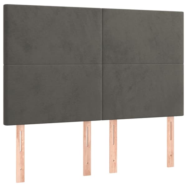 Ramsäng med madrass mörkgrå 140x190 cm sammet