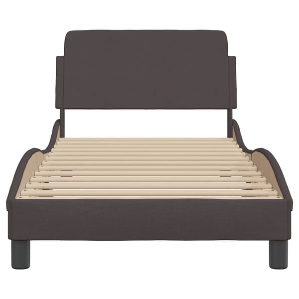 Bed Frame "Dover" Dark Brown 90x190 cm Fabric