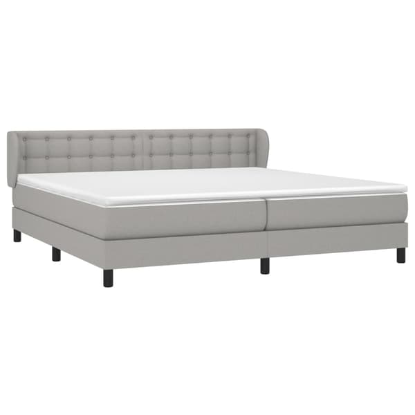 Ramsäng med madrass ljusgrå 200x200 cm tyg