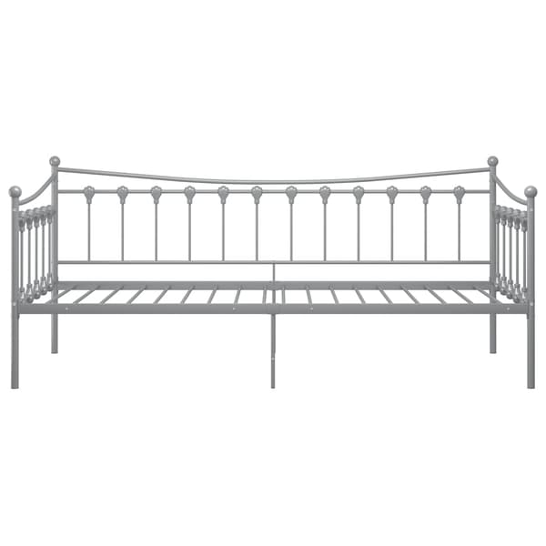 Sängram bäddsoffa grå metall 90x200 cm