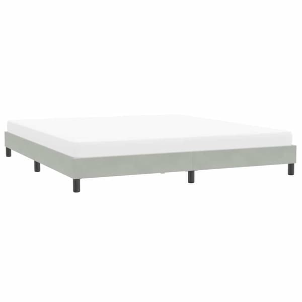 Sängram utan madrass ljusgrå 200x210 cm sammet