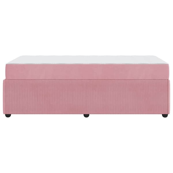 Sängram med madrass Rosa 90 x 200 cm tyg